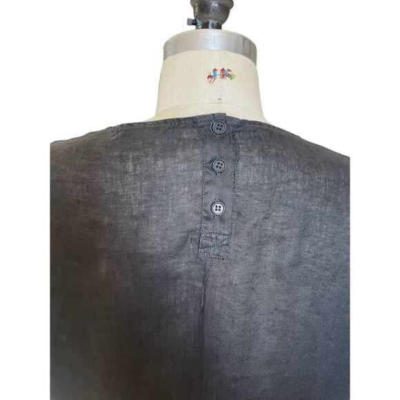 CP Shades Black Oversized 100% Linen Caftan Tunic Dress Size XS X-Small - Picture 5 of 9